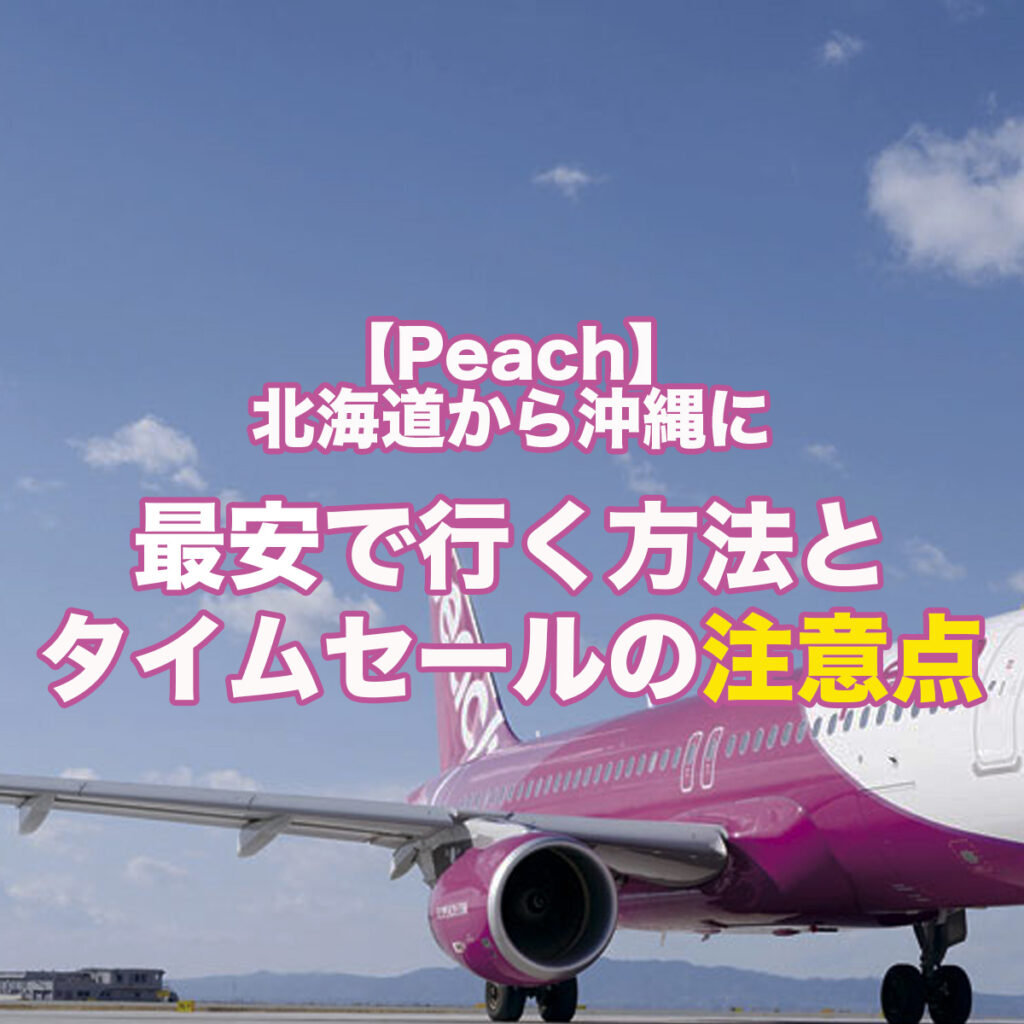 【Peach】北海道から沖縄に最安で行く方法とタイムセールの注意点