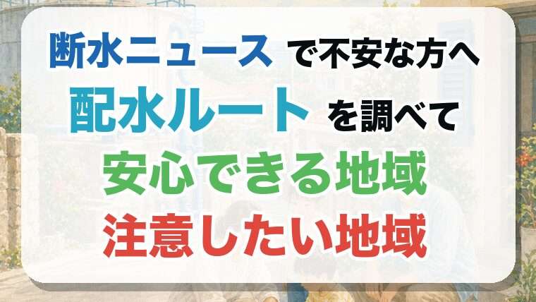 断水ニュースで不安な方へ 配水ルートを調べて安心できる地域 注意したい地域