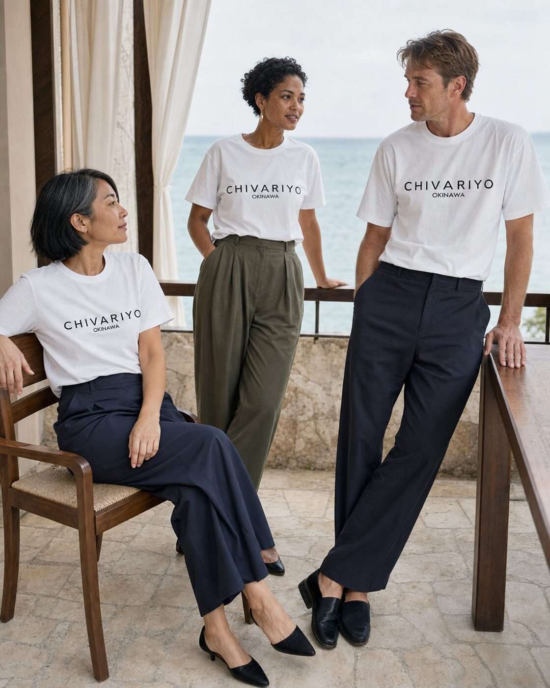 CHIVARIYO ベーシックTシャツ カラー着用イメージ