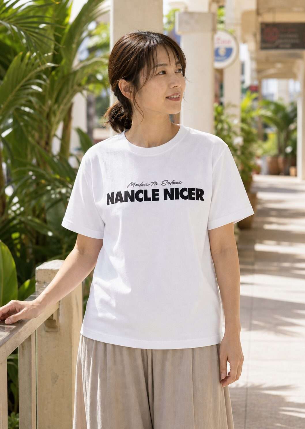 NANCLE NICER Classic ベーシックTシャツ レディース着用イメージ
