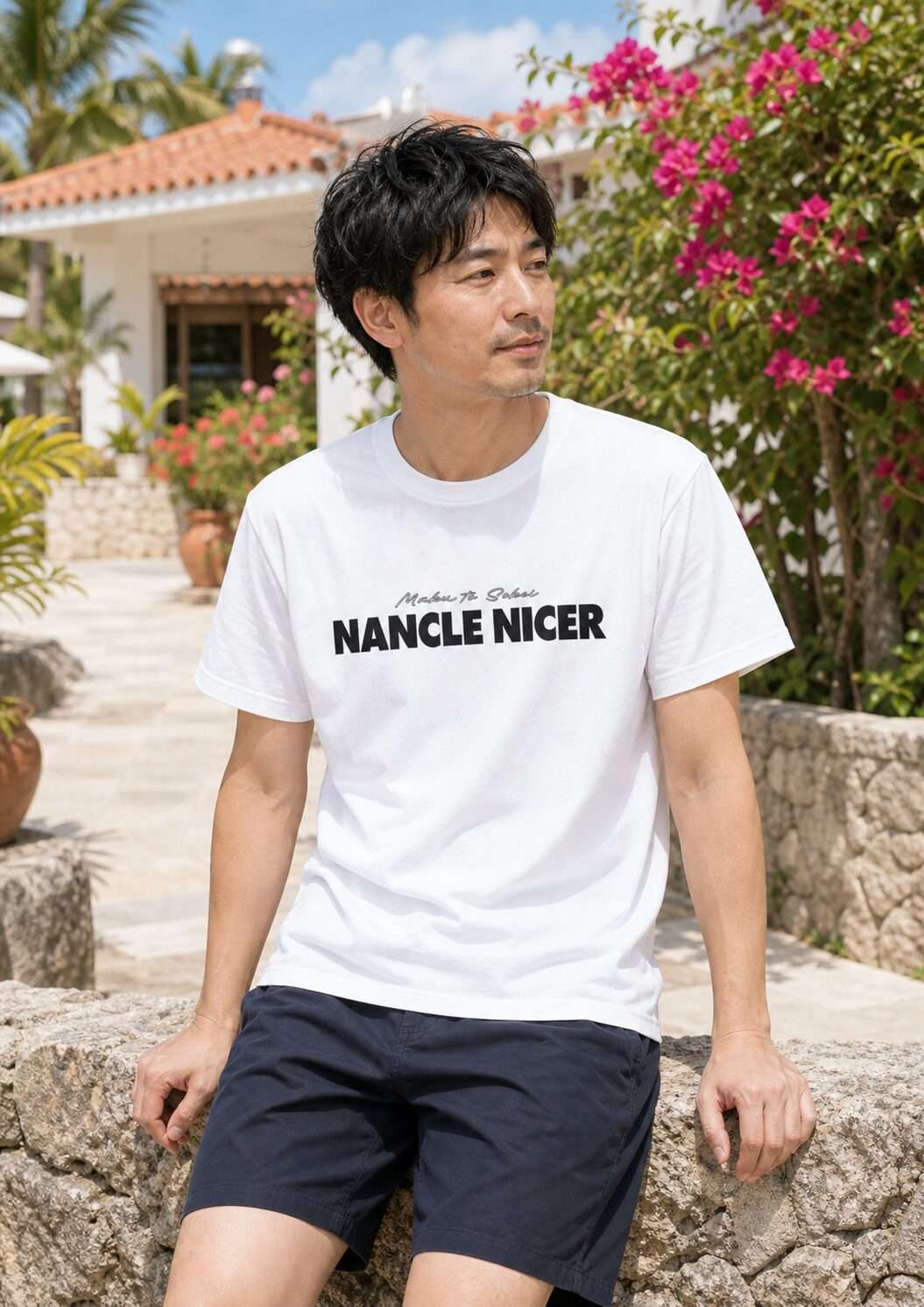 NANCLE NICER Classic ベーシックTシャツ メンズ着用イメージ